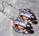 Alice in Chains Guitar Pick Earrings with Clear Swarovski Crystals