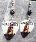 Alice in Chains Jerry Cantrell Guitar Pick Earrings with Black Pave Beads
