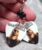 Alice in Chains Jerry Cantrell Guitar Pick Earrings with Black Pave Beads