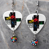 Arctic Monkeys At The Apollo Guitar Pick Earrings with Pave Bead Dangles