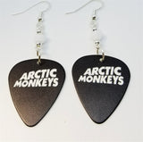 Arctic Monkeys Black Guitar Pick Earrings with White Swarovski Crystals