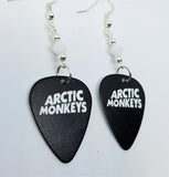 Arctic Monkeys Black Guitar Pick Earrings with White Swarovski Crystals