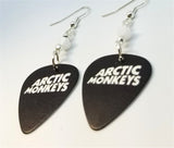 Arctic Monkeys Black Guitar Pick Earrings with White Swarovski Crystals