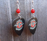 Avenged Sevenfold Guitar Pick Earrings with Red Pave Beads