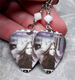 Avril Lavigne I'm With You Guitar Pick Earrings with White Swarovski Crystals
