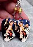 The Black Eyed Peas at the Grammys Guitar Pick Earrings with Gold Swarovski Crystals