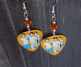 Blink 182 What's My Age Guitar Pick Earrings with Orange Swarovski Crystals