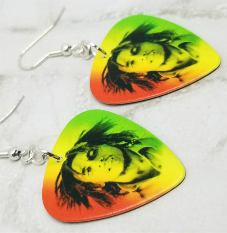 Bob Marley Guitar Pick Earrings