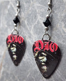 Dio Magica Guitar Pick Earrings with Black Swarovski Crystals