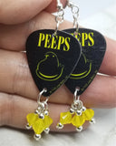 Peeps Guitar Pick Earrings with Yellow Opal Swarovski Crystal Dangles