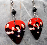 Evanescence Group Picture Guitar Pick Earrings with Black Swarovski Crystals