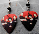 Evanescence Group Picture Guitar Pick Earrings with Black Swarovski Crystals