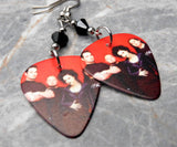 Evanescence Group Picture Guitar Pick Earrings with Black Swarovski Crystals