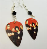 Evanescence Group Picture Guitar Pick Earrings with Black Swarovski Crystals