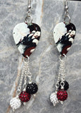 Evanescence Amy Lee Guitar Pick Earrings with Pave Bead Dangles
