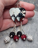 Evanescence Amy Lee Guitar Pick Earrings with Pave Bead Dangles