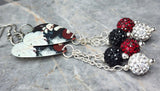 Evanescence Amy Lee Guitar Pick Earrings with Pave Bead Dangles