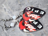 Faith No More Epic Guitar Pick Earrings with White Swarovski Crystals