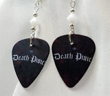 Five Finger Death Punch Guitar Pick Earrings with White Swarovski Crystals