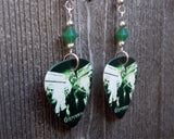Godsmack Awake Guitar Pick Earrings with Green Opal Swarovski Crystals