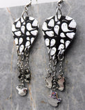 Ghosts That Say Boo Guitar Pick Earrings with Stainless Steel Charm Ghost Dangles