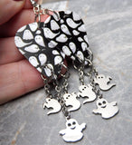Ghosts That Say Boo Guitar Pick Earrings with Stainless Steel Charm Ghost Dangles