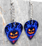 Halloween Jack o' Lantern Dangling Guitar Pick Earrings