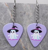 Ghosts Dangling Purple Guitar Pick Earrings