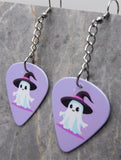 Ghosts Dangling Purple Guitar Pick Earrings