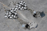 Ghosts That Say Boo Guitar Pick Earrings with Ghost Stainless Steel Charms and Swarovski Crystal Dangles
