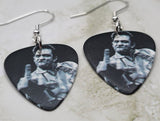 Johnny Cash Middle Finger Guitar Pick Earrings