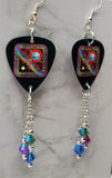 Journey Departure Guitar Pick Earrings with Swarovski Crystal Dangles