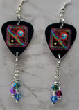 Journey Departure Guitar Pick Earrings with Swarovski Crystal Dangles
