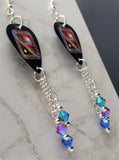 Journey Departure Guitar Pick Earrings with Swarovski Crystal Dangles