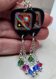 Journey Departure Guitar Pick Earrings with Swarovski Crystal Dangles