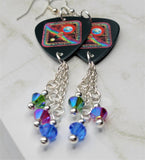 Journey Departure Guitar Pick Earrings with Swarovski Crystal Dangles