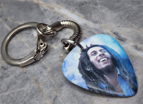 Bob Marley Guitar Pick Keychain
