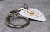 Horoscope Astrological Sign Cancer White Guitar Pick Keychain