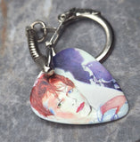 David Bowie Scary Monsters Guitar Pick Keychain
