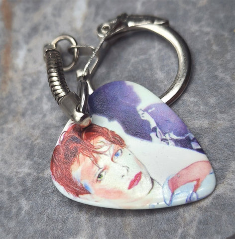 David Bowie Scary Monsters Guitar Pick Keychain