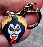 Gene Simmons of KISS In Full Makeup Guitar Pick Keychain