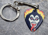 Gene Simmons of KISS In Full Makeup Guitar Pick Keychain