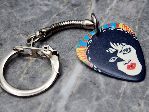 Paul Stanley of KISS In Full Makeup Guitar Pick Keychain