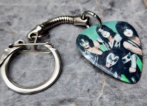 KISS In Full Makeup Guitar Pick Keychain