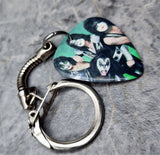 KISS In Full Makeup Guitar Pick Keychain