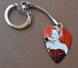 Marilyn Monroe In a Red And Black Lace Dress Guitar Pick Keychain
