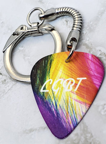 LGBT Pride Guitar Pick Keychain