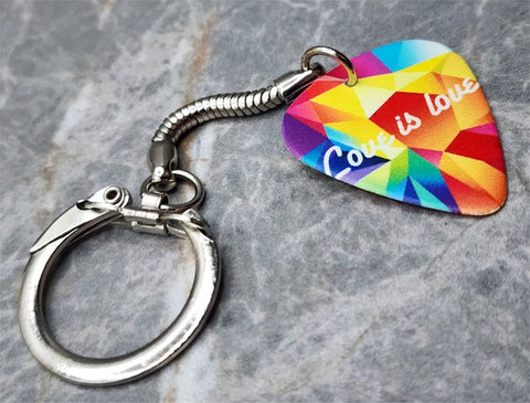 Love is Love Pride Guitar Pick Keychain