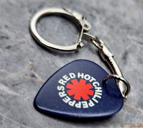 Red Hot Chili Peppers Black Guitar Pick Keychain