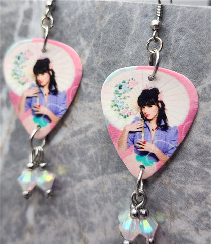 Katy Perry Guitar Pick Earrings with ABx2 Swarovski Crystals
